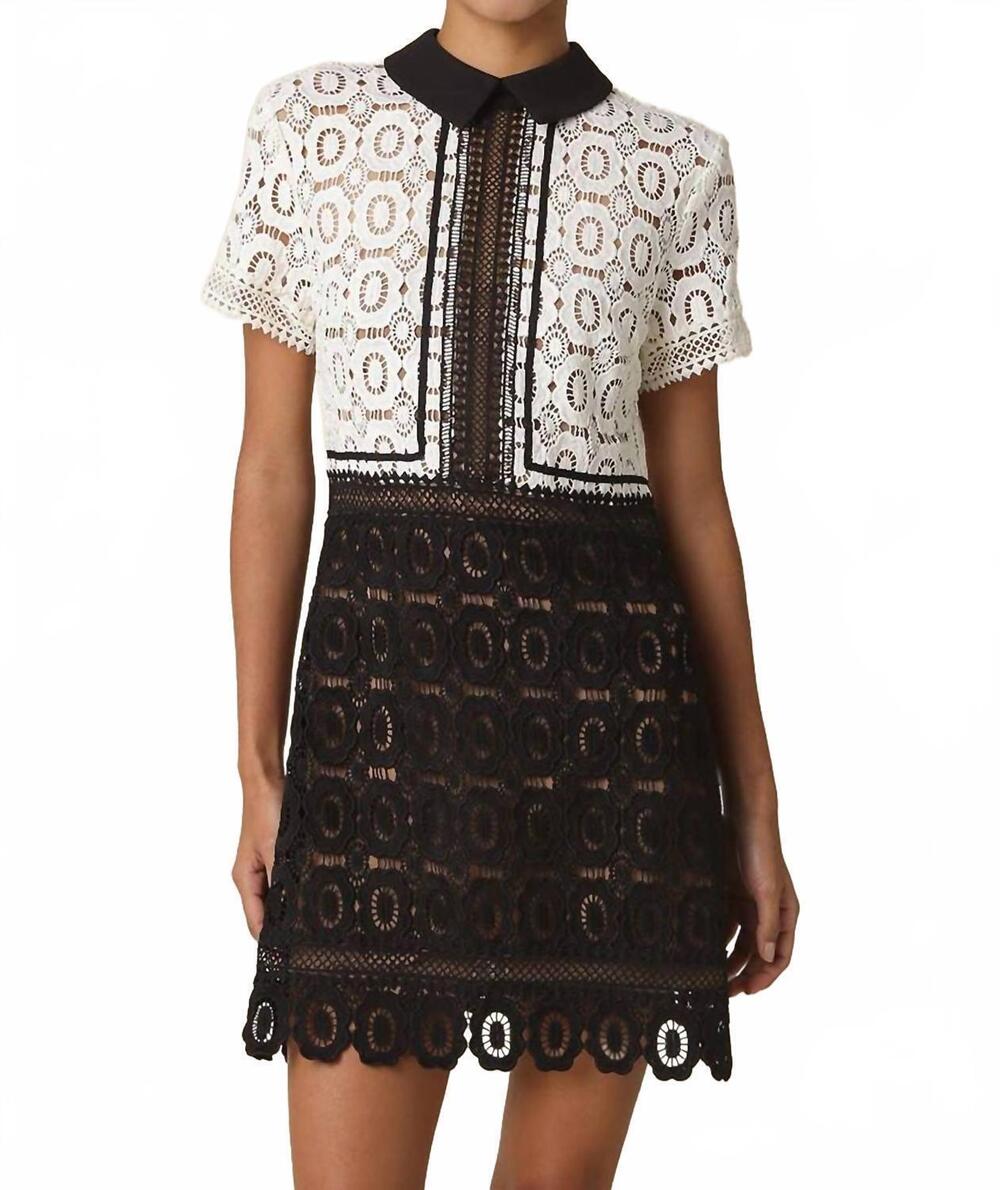 NEW OLIVACEOUS skye contrast lace mini dress in black